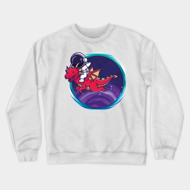 Dragon-Riding Astronaut Crewneck Sweatshirt by Gozelle